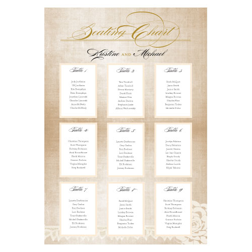 Vintage Lace Seating Chart Wedding Reception Accessories 