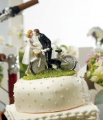 "A Kiss Above" Bicycle Bride & Groom Cake Topper