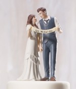 "Indie Style" Wedding Couple Figurine Cake Topper